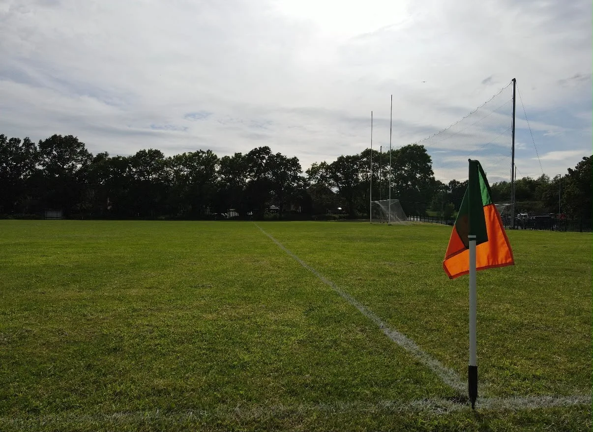 Corner flag and goalposts at Pinebank